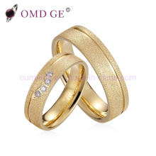 Wholesale Jewelries Custom Anniversary Rings Wedding Rings Gold Plated CZ Inlay